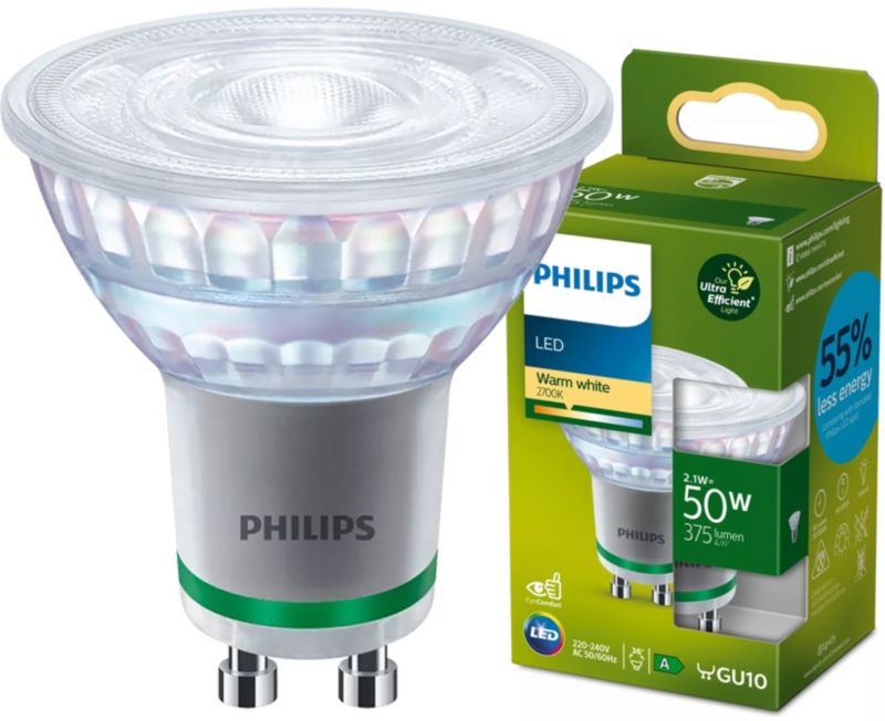 Żarówka LED Philips GU10 PAR16 2.1W 400lm 2700K 36st Klasa A 1 szt.