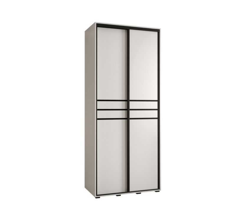 Szafa przesuwna Abiks DAVOS 10 wysoka szer.100cm biały/biały/czarny 1szt.