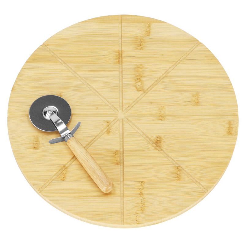 Deska do pizzy 30 cm z nożykiem Springos bambusowa 1 kpl.