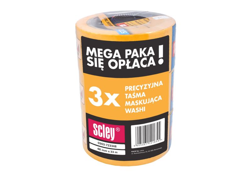 Taśma malarska Scley 48 mm x 33 m 3 szt.