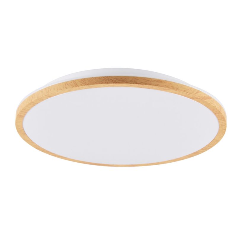 Plafon Polux Woody biały jasne drewno LED 15W 4000K 1600lm IP20 wym: 4 x 28 x 28 cm tworzywo sztuczne - 1 szt.