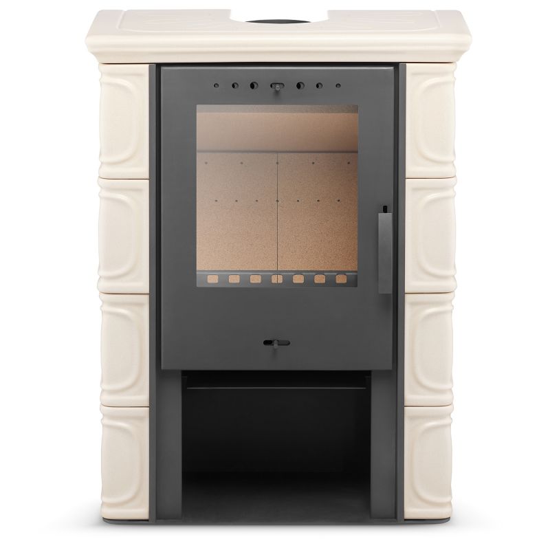 Piec kominkowy kaflowy koza kominek FLAMA ceramiczny ELDUR EkoProjekt w kolorze cappuccino 1szt.