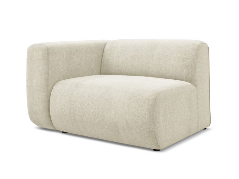 Moduł z podłokietnikiem lewy Makamii Ekahi z tkaniny szenilowej 114x89 cm beżowy 1 szt.