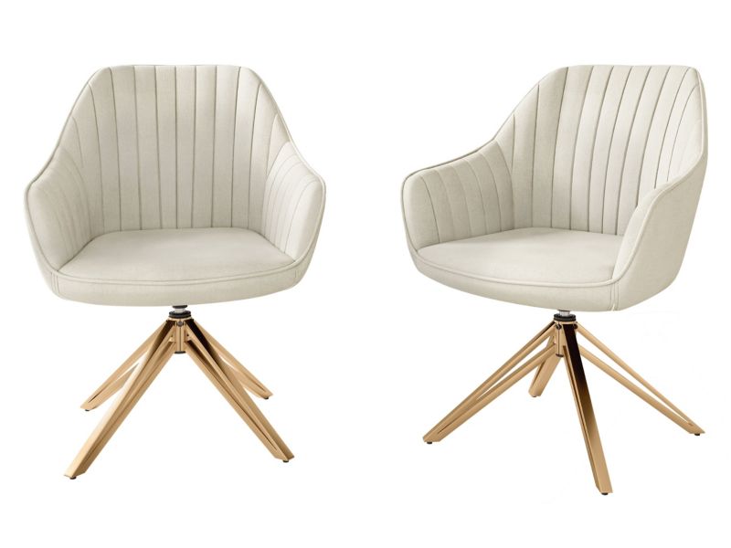 Fotel obrotowy MIRJAN 24 Cerezi złoty + ecru 1 szt.