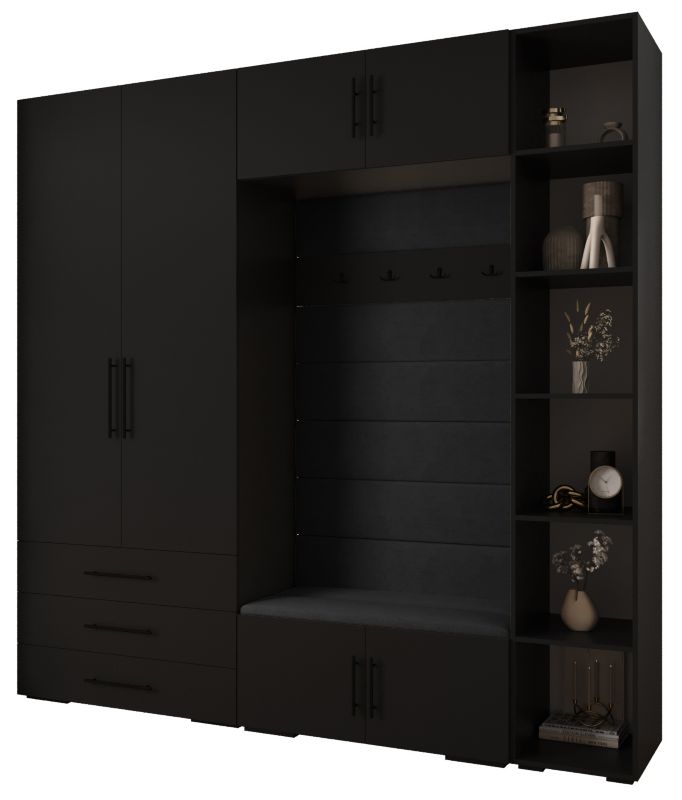 Garderoba do przedpokoju Abiks INOVA 3 Z10 czarny+czarny+manila18 1 szt.