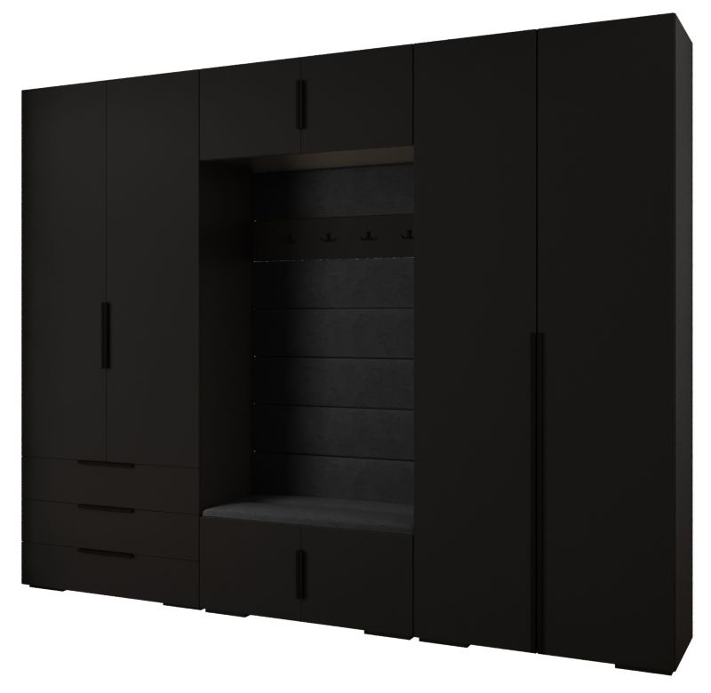 Garderoba do przedpokoju Abiks INOVA 1 Z14 czarny+czarny+manila18 1szt.