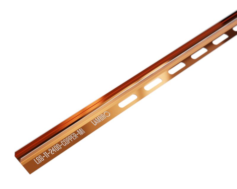 Llistwa brodzikowa ścienna do szkła lewa LSS Lambro miedziany połysk 240cm 1 szt.