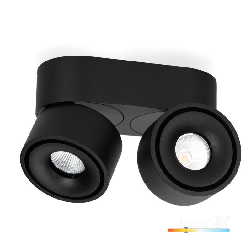 Oprawa sufitowa Kobi mini dim 2x9W 3000K czarna 1szt.