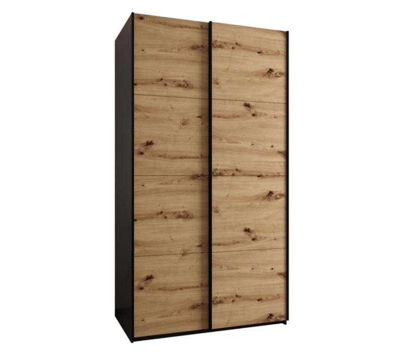 Szafa przesuwna Abiks LUX wysoka szer.140cm czarny/artisan/czarny 1szt.