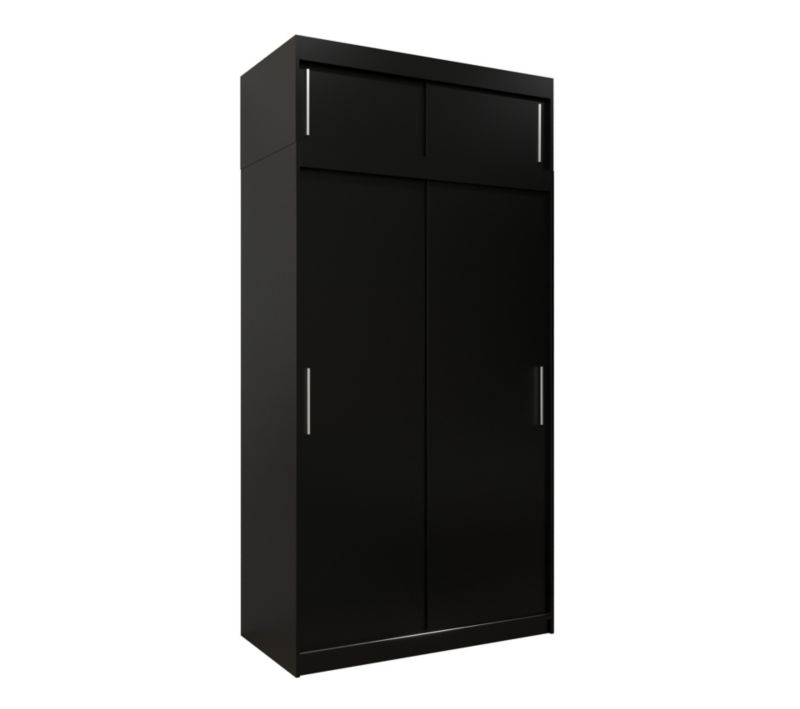 Szafa przesuwna Garderoba Abiks Tokyo 120 czarny + czarny z nadstawką 1 szt.