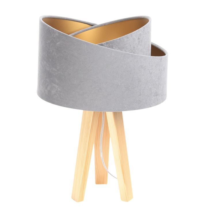 Lampa Bps Koncept stołowa GEMSTONE szara/złota/sosna 1 szt