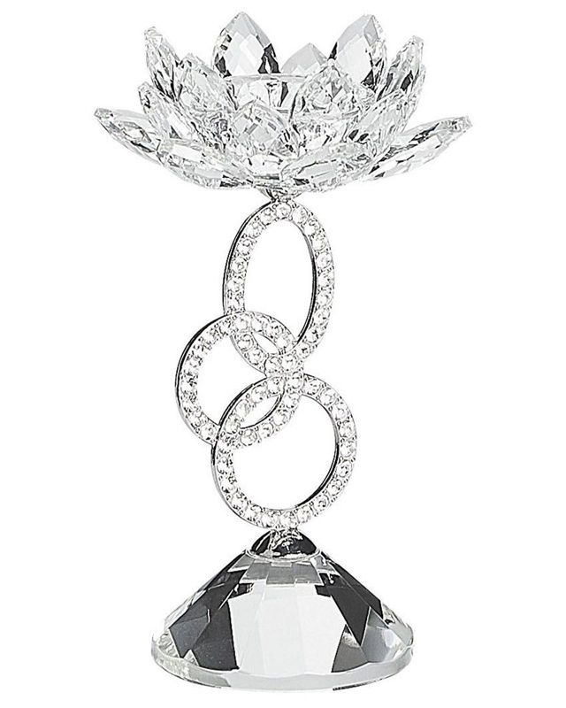 Świecznik Oviedo Szkło Srebrny 1 szt.