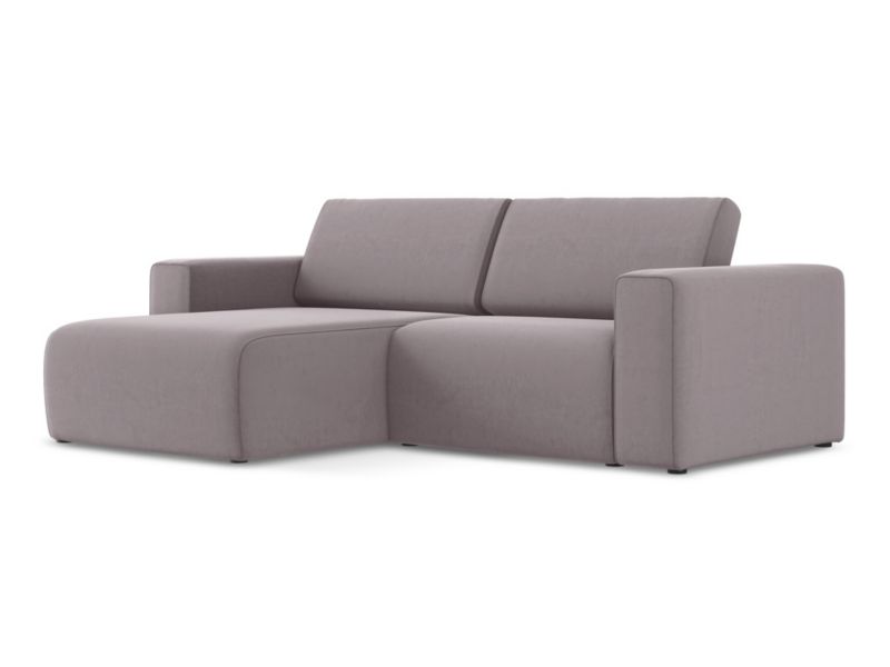 Narożnik lewostronny LaMiaSofa CASERTA z tkaniny welwetowej 224x167 cm lawendowy 1 szt.