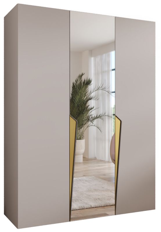 Szafa uchylna z lustrem otwierana Abiks PIANO 2 150 wys 202 cm Kaszmir + Złoty 1 szt