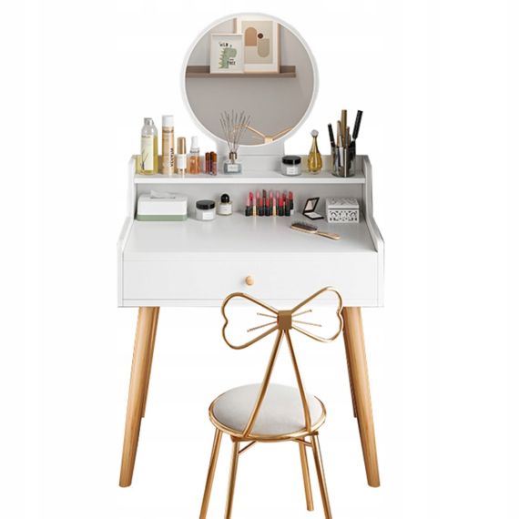 Toaletka kosmetyczna nowoczesna biała skandynawska 85 cm 1 szt.