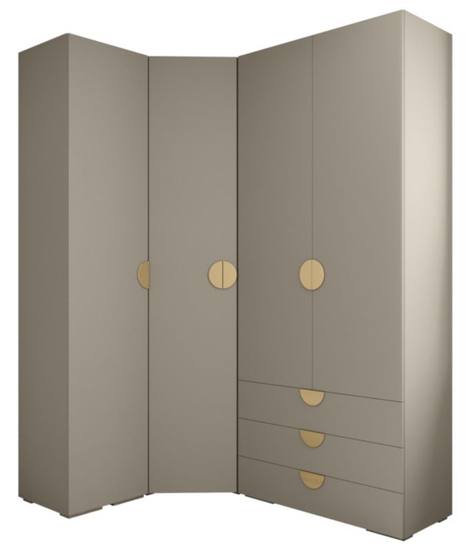Garderoba wysoka do przedpokoju Abiks INOVA 4 Z6 kaszmir+złoty 1 szt.
