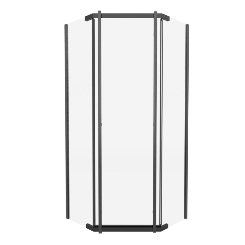 Kabina prysznicowa Durasan Titanium Open Black 80x80x200 pięciokątna, czarny mat, 6 mm, easy clean 1 szt.