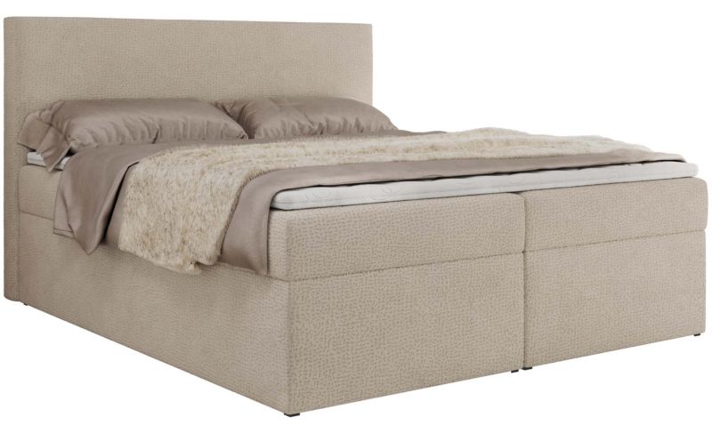 Łóżko kontynentalne MKS Meble JAGUAR 140x200 H3 beżowy struktura 1szt.