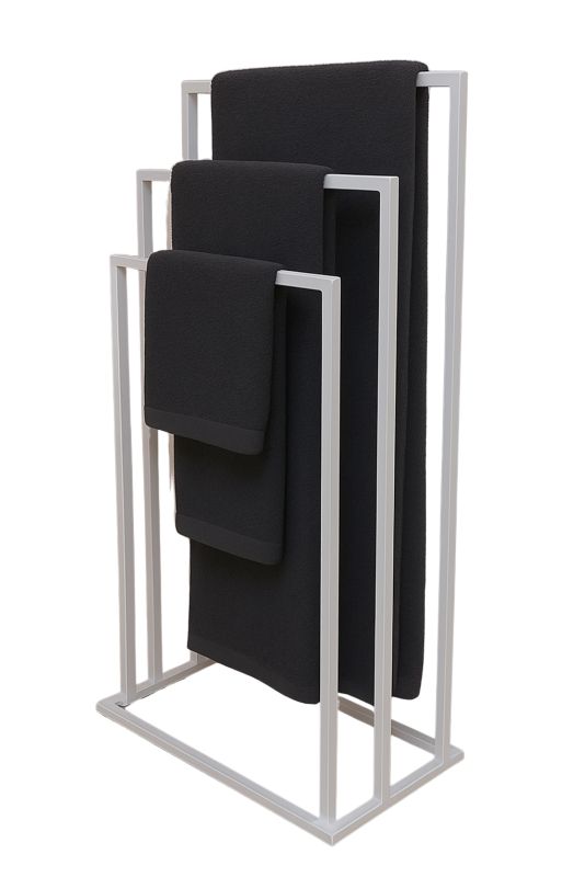 Stojak łazienkowy na ręczniki JAKPOL 3-Ramienny metalowy biały loft 1 szt.