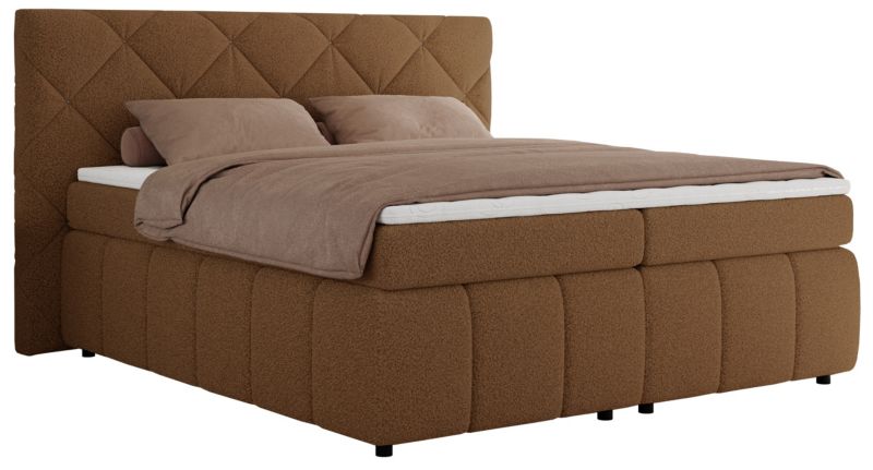 Łóżko kontynentalne MKS Meble RITA 160x200 H3 brązowy boucle 1szt.