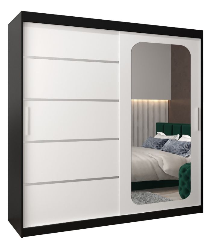 Szafa przesuwna Garderoba Abiks PROMO V2 200 czarny/biały 1 szt.