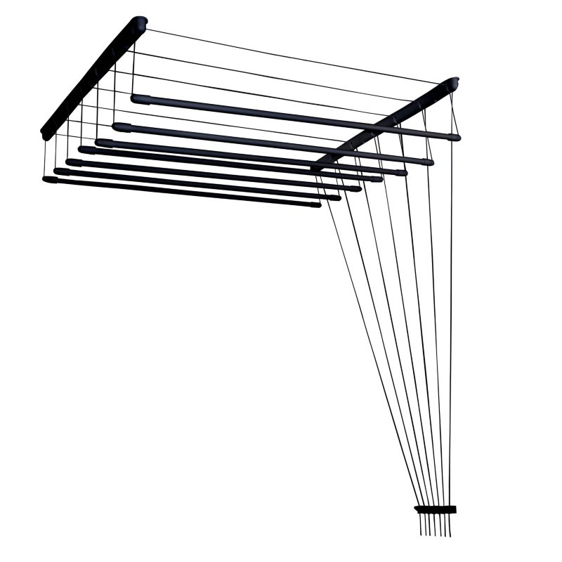 Suszarka sufitowa Sepio 7 prętów 180 cm czarna 1 szt.