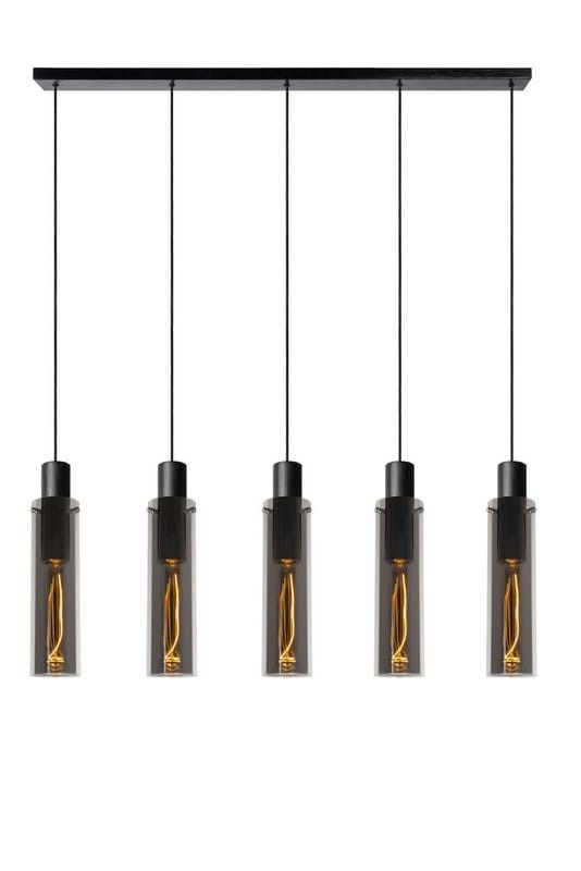 Lampa sufitowa wisząca Lucide Orlando 0748 czarna szerokość 112 cm 5xE27 x 40W 1 szt.