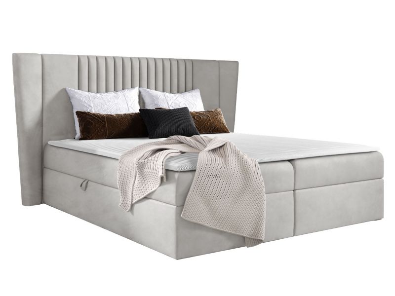 Łóżko kontynentalne MIRJAN 24 Spark 180x200 popielaty 1 szt.