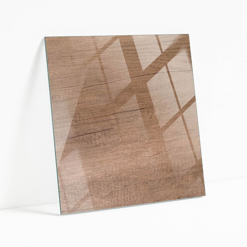 Blat Szklany z Nadrukiem Wallfluent 60x60 cm Wzór z fakturą drewna 1 szt.