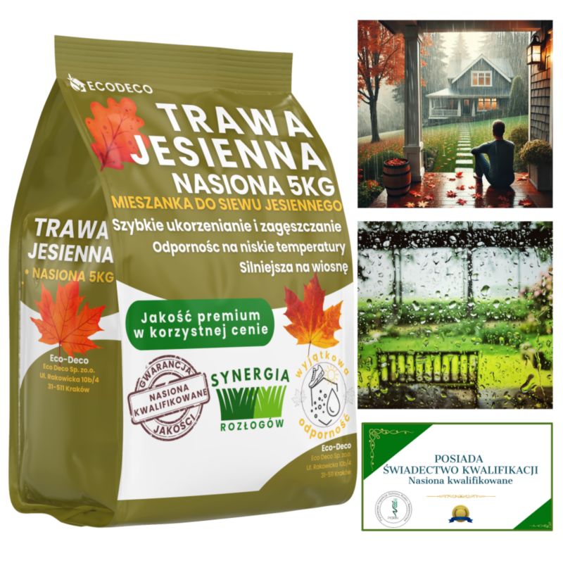 Trawa do siewu Eco Deco 5 kg szybkie kiełkowanie odporność na mróz głębokie ukorzenienie 1 szt.