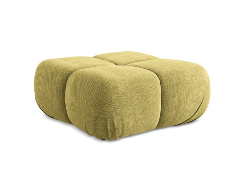 Pufa LaMiaSofa SANREMO z tkaniny szenilowej 95x95 cm limonkowy 1 szt.