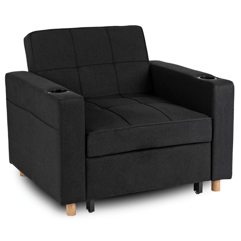 Fotel Wypoczynkowy Solor Mebel Elite Amerykanka z Funkcją Spania Czarny 1 szt