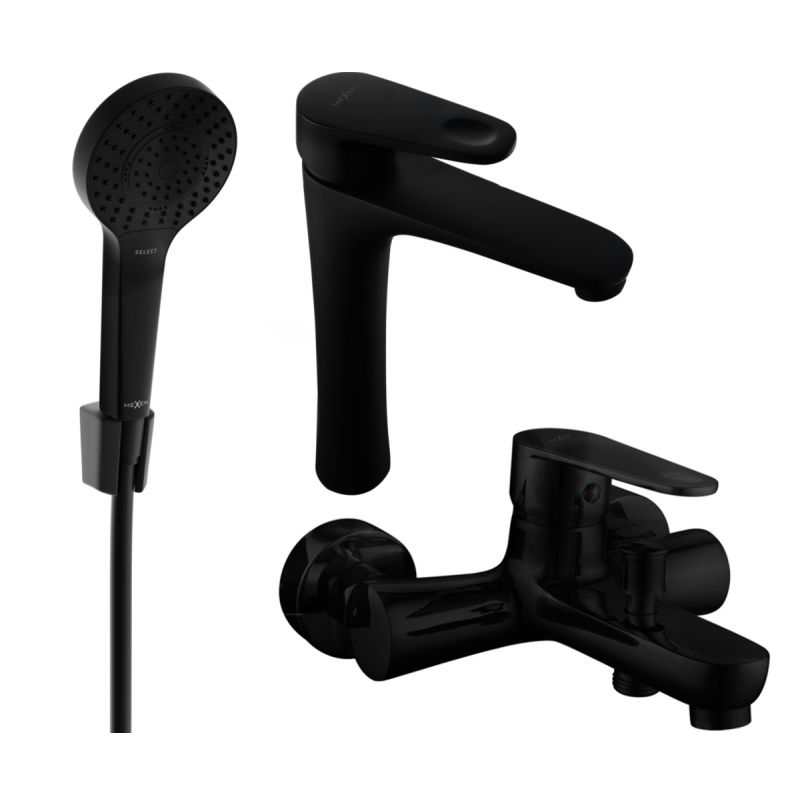 Zestaw wannowy Mexen Kama czarny 72513R05-70 1 szt.