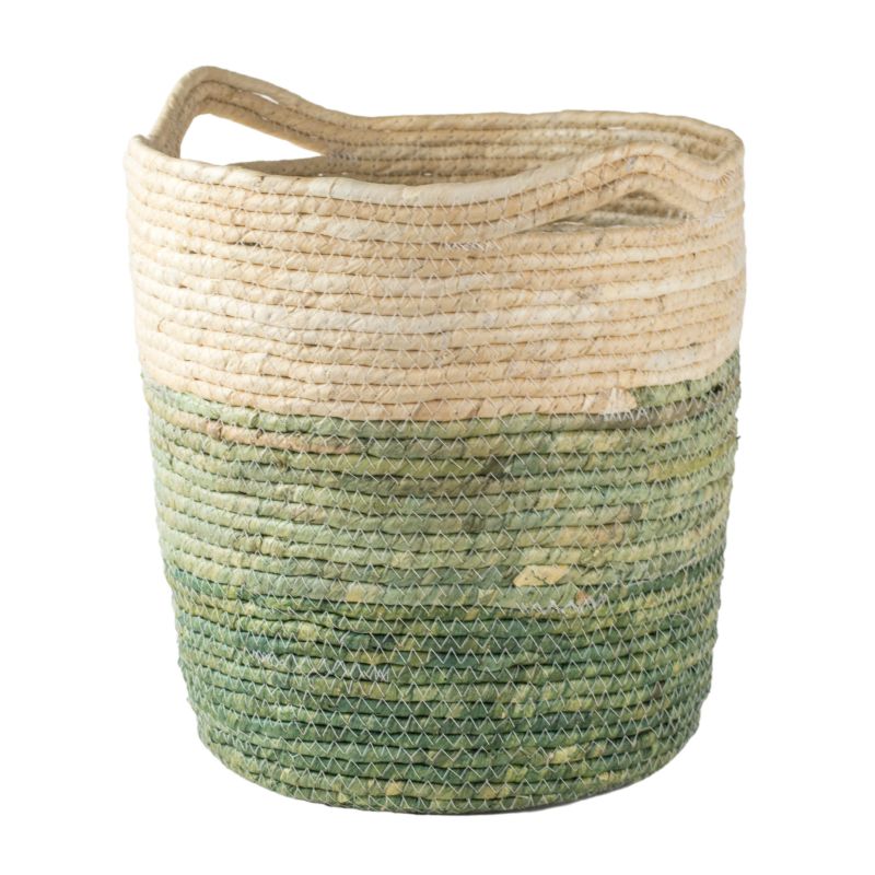 Kosz pleciony z uszami zieleń L Direct Home and Garden 34x33 cm 1 szt