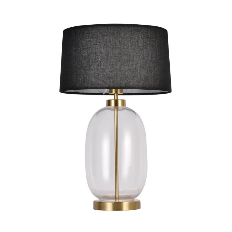 Lampa stołowa Light Prestige Amur czarno-przezroczysty-złota 1 x E27 x 60W IP20 wym: 58 x 38 x 38 cm szkło - 1 szt.