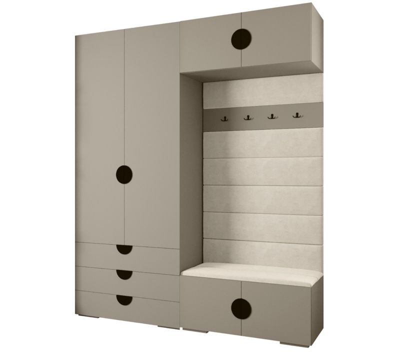 Garderoba do przedpokoju Abiks INOVA 4 Z12 kaszmir+czarny+manila02 1 szt.