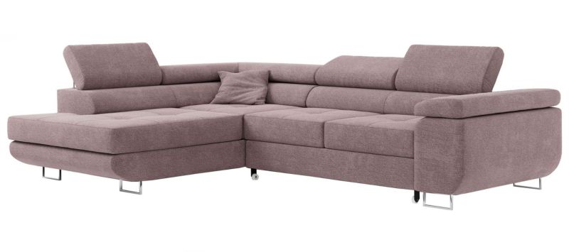 Narożnik MKS Meble GUSTAW L strona lewa Różowy struktura 1szt.