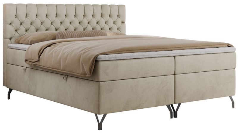 Łóżko kontynentalne MKS Meble GRIMALDI 120x200 H3 Beżowy welvet 1szt.