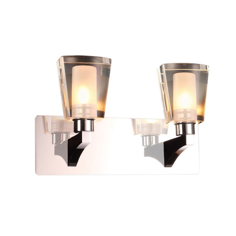 Kinkiet ścienny Italux Laurine chromowany przezroczysty-biały do łazienki 2 x G9 x 28W IP44 wym: 14 x 24 x 12 cm - 1 szt.