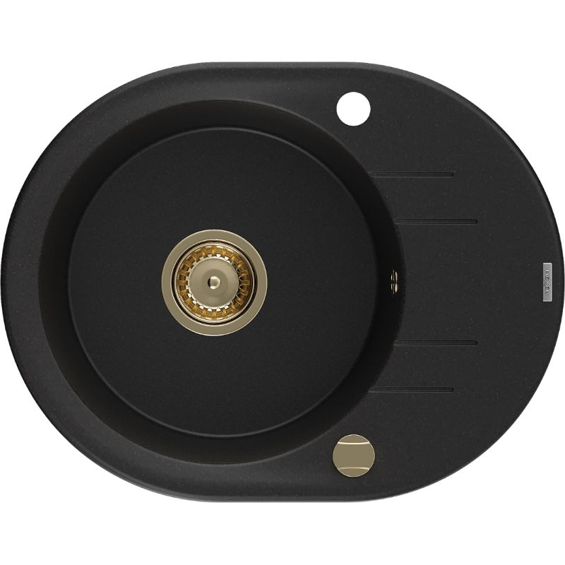 Zlewozmywak granitowy Mexen Kevin 1-komorowy z baterią kuchenną Duo beżowy - 6517-69-671701-57-B 1 szt.