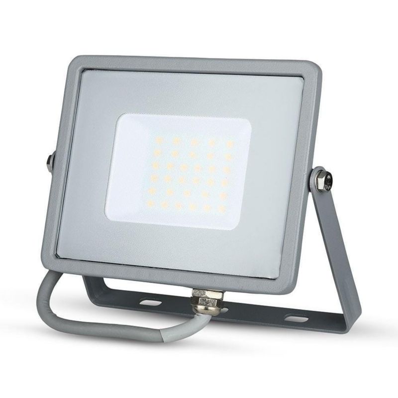 Naświetlacz LED V-TAC szary LED 30W 3000K 2400lm IP65 wym: 15,2 x 17,8 x 2,8 cm aluminium - 1 szt.