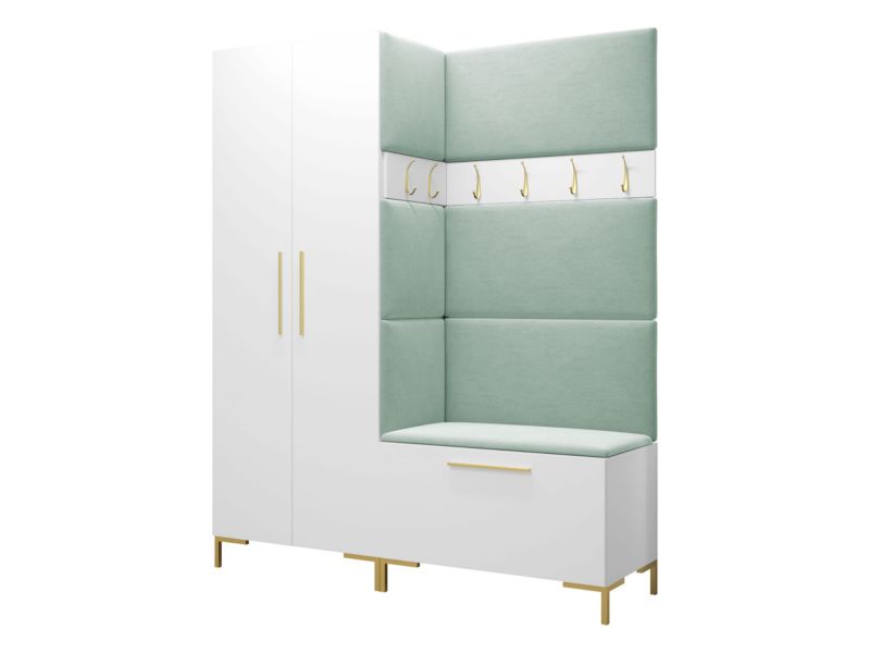 Garderoba MIRJAN 24 Zilion I biały + miętowy 1 kpl.