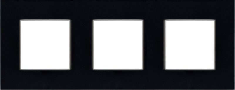 Ramka potrójna Rosa szklana głęboka czerń