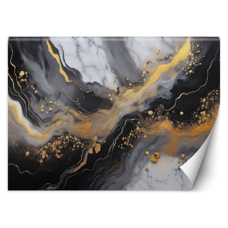 Fototapeta Feeby Abstrakcja Marmur Złoty Czarny 300x210 1 szt