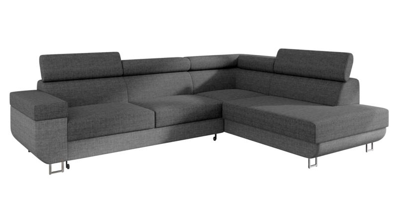 Narożnik MIRJAN 24 z regulowanymi zagłówkami Fonti prawy szary/grafitowy 1 szt.