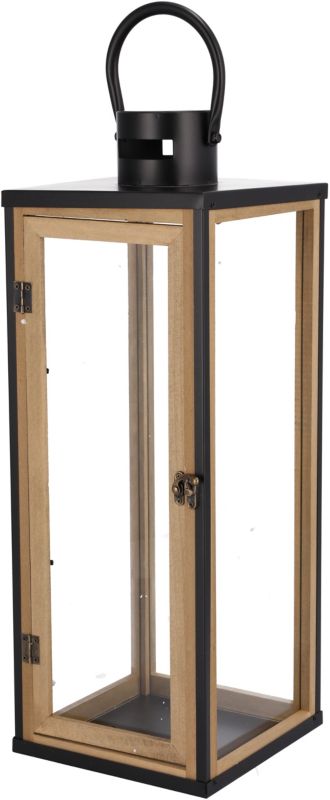 Latarenka drewniana 51 cm czarna