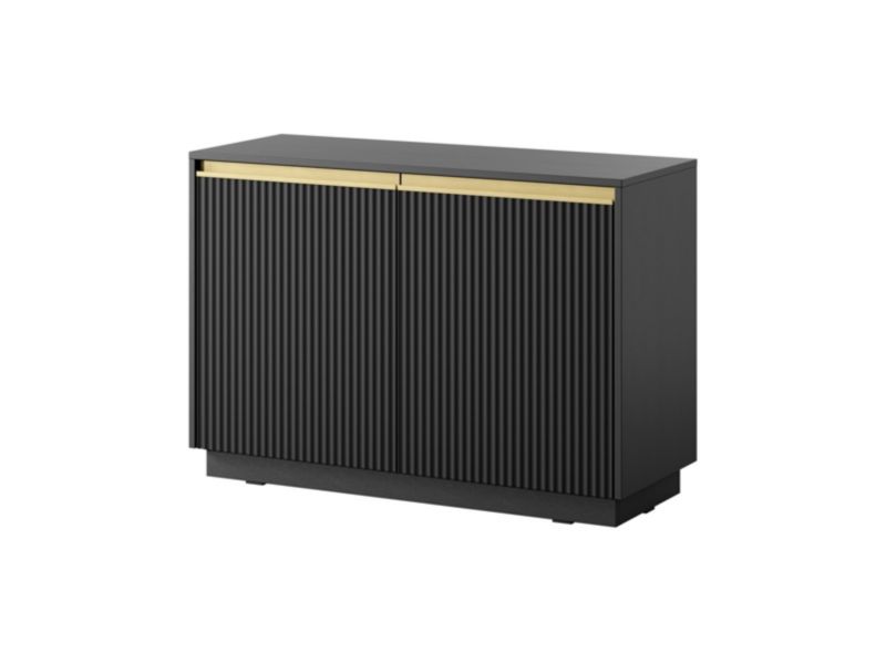 Komoda dwudrzwiowa Bettso Roy 104 cm z ryflowanymi frontami czarny 1szt.