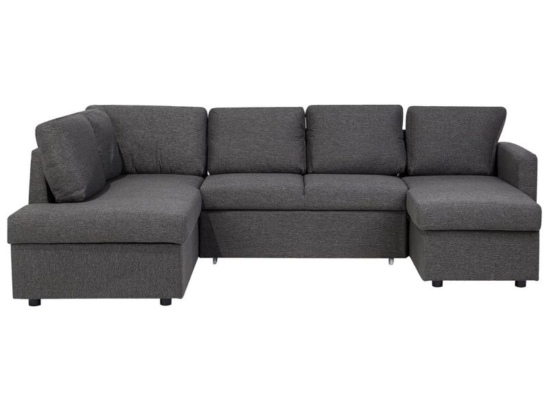 Sofa w kształcie U Karrabo Ciemnoszary 1 szt.