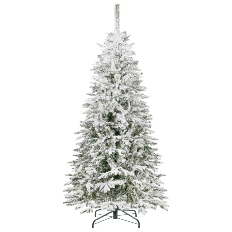 Sztuczna choinka świerk Springos 220 cm ośnieżony jak żywy, nowoczesny, ze stojakiem 1 szt.