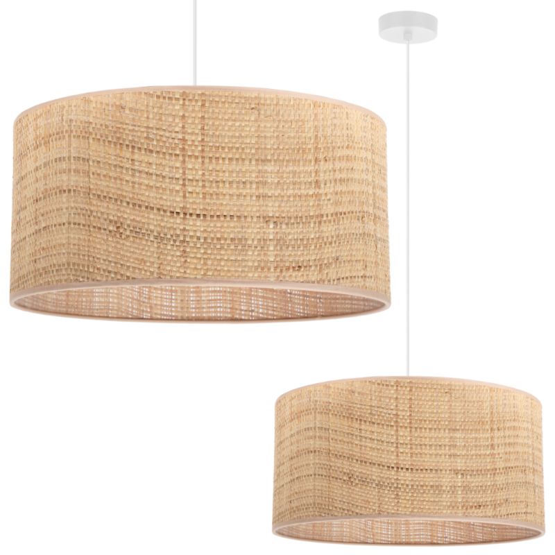 Lampa sufitowa wisząca Light Home LH Rattan 1x E27 60W klosz 45 cm rattan/biały 1szt.